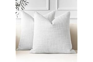 JOTOM Juego de 2 Fundas de Cojín 45x45 cm Lino Gris Claro Fundas de Almohada Decorativas 18x18 Pulgadas Cuadradas Funda de Cojín Decoración del Hogar para Sofá Cama