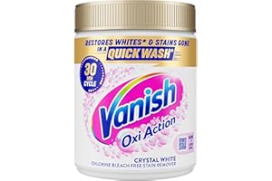 Vanish Gold Oxi Action Stain Remover and Whitening Booster Powder, For Whites, Removes Tough Stains Even at 20°C, Restores Whiteness of Greyed Fabrics,Add a Scoop in Every Wash for Best Results, 470g