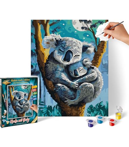 Peinture Par Numéros Schipper Kit Peinture Par Numéros Mère Loup - Schipper Avec Toile, Pinceaux Et Peintures Acryliques Peinture Acrylique Schipper