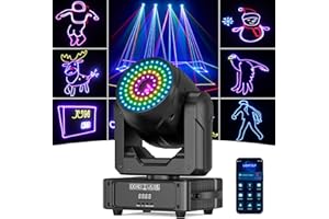 YESPICK Lyre Lumière de Scène Tête Mobile RGB 150W, Projecteur d'Animation 3D Bluetooth APP DMX512 Lumière Disco Lumière de Fête 28CH Contrôle Sonore pour Scène Bar DJ Club Mariage
