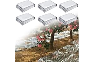 BOELLRUNO 6pz Pellicola Riflettente per Piante Altamente Riflettenti 210 x 160 cm Argento Pellicola Riflettente per Giardino e Serra Miglioramento Della Distribuzione Della Luce e Della (A)