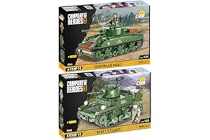 BRICKCOMPLETE COBI - Set da 2 pezzi: 3048 M3A1 Stuart & 3044 Sherman M4 A1