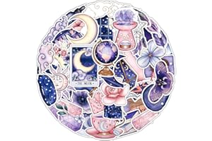 VESZOEN Pegatinas 50 Piezas Medianoche Mágico Luna Pegatinas Divertido Stickers pegatinas aesthetic Impermeables Vinilo Stickers para Laptop Scrapbooks Guitarras Equipaje Bicicleta Teléfono Skateboards
