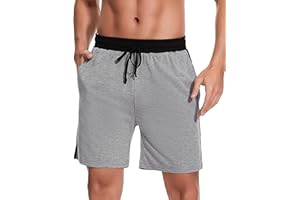 Bresdk Pantalón Pijama para Hombre Pantalones Cortos Verano Shorts con Bolsillos