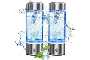 IRILEKI Wasserstoff Wasserflasche, 2024 Neu Hydrogen Water Bottle, Tragbare Wasserstoff Wasser Lonisator Maschine, Wasserstoff-Wassergenerator, Trinkflasche Anti Aging, Antioxidant Glass Bottle [2 Stück]