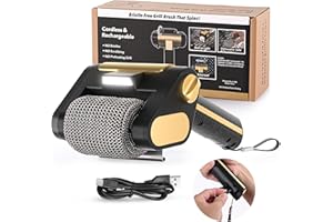 TIMIFTE Electric Grill Brush with LED Light, Efficient Grill Cleaning Brush with 350 RPM Stainless Power Roller, Grill Brush Bristle Free Blasts Away Burnt-On Food for Gas/Porcelain/Charbroil Grates