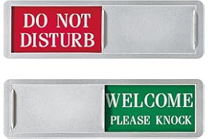 Ziranee Privacy Sign,DO NOT DISTURB/WELCOME PLEASE KNOCK Sliding Door Sign for Home Office Restroom Conference 7 x 2 inches