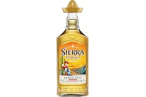 ‎SIERRA Sierra Tequila Reposado (1 x 700 ml) – das Original mit Sombrero aus Mexico – Reposado Tequila mit zarten Noten von Vanille und Karamell – ideal als Shot mit Zimt & Orange – 35% Alk.