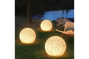 POWERBEAUTY Palle Luminose Da Giardino All'Aperto Dimmerabile Lampada Solare Telecomando 8 Colori Sfere IPX6 Impermeabile per Vialetti Piscina Prati Cortili Alberghi