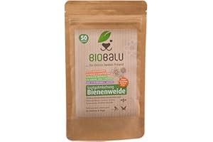 Biobalu Bienenweide - Blumenwiese Samen mehrjährig & winterhart, Samen - Über 30 heimische Blumen und Wildkräuter, spezielle Artenauswahl für den Nordwesten 50g