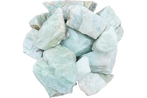 Crocon 1LB Amazzonite Grezzo Bulk Pietra Naturale Pietra preziosa Grezza Tumbling Cabbing Lucidatura Gemma Mining Chakra Bilanciamento Reiki e Guarigione con Cristalli Buona Fortuna Home Office