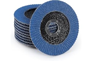 AICOIMY 125mm Disco Lamellare, 10 pezzi di Dischi Abrasivi, Set di Lamelle di Miscelazione, Dischi Lamellari, Metallo e Legno per per Smerigliatrici Angolari(Grana 80)