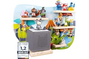 ‎BUNNYBOO bunnyboo Toniebox Regal - Regal für Toniebox und Figuren - ausreichend Platz für bis zu 32 Tonie Hörfiguren - Tonie Regal Dino - geprüfte Qualität - Für Junge und Mädchen