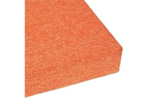 Zoomlie Coussin de banc 2 ou 3 places avec éponge 50D haute densité - Pour jardin, terrasse, intérieur et extérieur (75 x 25 x 3 cm, orange)