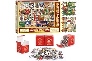 Vautvis Calendario Adviento Puzzle, Calendario De Adviento 2025, Puzzle Navidad 1008 Piezas Adultos Adolescentes, Regalo Navidad Para Amigas Parejas
