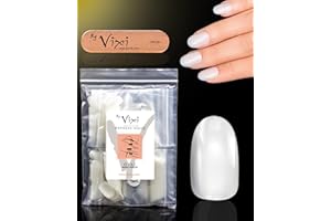 By Vixi 600 SET PER UNGHIE CORTE OVALI con LIMA DI PREPARAZIONE, 10 misure – Opaco Estensioni rapide per unghie finte a copertura totale per saloni e uso domestico
