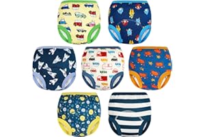 FLYISH DIRECT Culotte Apprentissage propreté Garcon | 100% Coton Culotte d'apprentissage Lavable | Culotte d'apprentissage imperméable, Culotte dapprentissage Garcon, 7 pièces