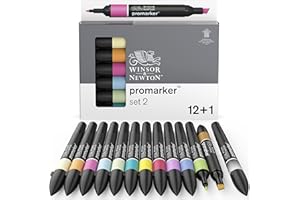 Winsor & Newton - Set de Rotuladores ProMarker, 12 + 1 Unidades, Set 2, Colores Surtidos