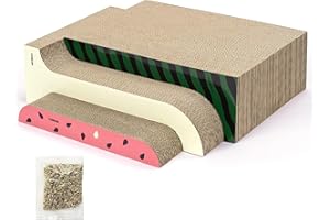 Conlun Griffoir Chats Carton, Griffer pour Chat Motif Unique Design Durable Recyclable 3 Paquets en 1 Griffoirs Carton Chat pour Chats pour se Reposer et Faire Ses Griffes Réversible