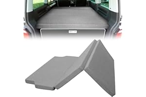 OPALTOOL Matelas pliant, pour VW T4, T5, T6, T6.1, Multivan California Beach Caravelle, Transporter, 148 x 185 x 8 cm, avec fermeture éclair et housse lavable, pour voyage et camping