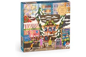 GALISON Joy Laforme Merry Market. 1000 Piece Foil Puzzle in a Square Box