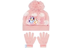 Bluey Hat and Gloves Set | Pink Winter Accessories for Girls