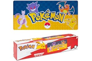 POKÉMON Pokemon Mouse Mat Large Desk Mat Pikachu Gaming PC Keyboard Laptop Mouse Pad 80 x 35cm Protector Mat Non Slip Home Office Desk Accessories Anime Gifts (Navy)