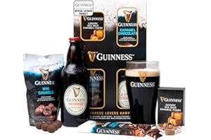 BEAMS INTERNATIONAL Guinness Gifts for Men, Beer Gift Set - Official Guinness 500ml and Pint Glass, Gourmet Chocolate & Fudge Hampers - Alcohol Gift Sets for Men, Dad Birthday Gifts for Him, Boyfriend, Christmas