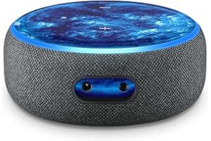 Skins4u Aufkleber Design Schutzfolie Sticker kompatibel mit Amazon Echo Dot 3.Generation Skin Cover Folie selbstklebend (Blue Giant)