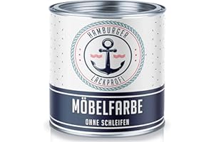 Hamburger Lack-Profi Möbelfarbe MATT Weiß RAL 9010 Weiß Möbellack ohne schleifen für Holz und Metall - für Innen & Außen (1 L)