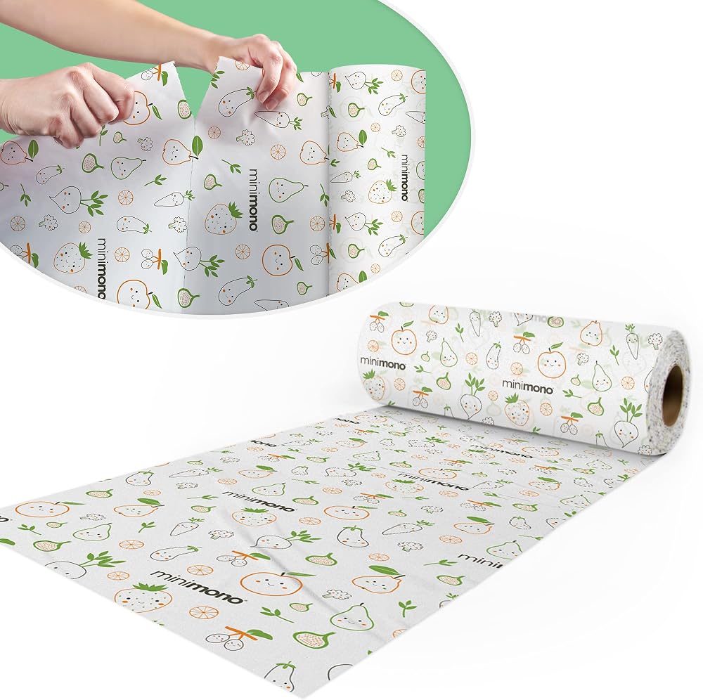 Minimono Yüksek Sandalye Altında Bebek Sıçrama Matı - 10 Adet Tek Kullanımlık ve Su Geçirmez Sıçrama Paspasları - 101,6 cm x 119,4 cm Piknik, Sanat ve El Sanatları için Çok Amaçlı Etkinlik Matı