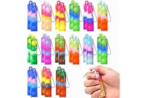 RAMONI Fidget Keyring,30 PCS Keyring Party Bag Fillers,Stress Relief Sensory Toy,Mini Keychain Bulk Toys,Birthday Party Halloween Decorations,Anti-Anxiety and Stress Relief Toys Set