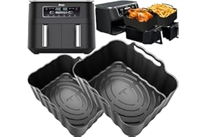 Premium Ninja 7.6L AF300UK Silicone Liners | Glove-Like Fit for Ninja AF300UK Dual Air Fryer | 2.5mm Thick with Convex Base, Non-Stick & Dishwasher Safe | 2PCS Ninja Silicone Liners | by iStock Ltd