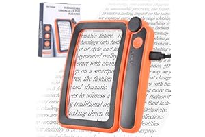YOCTOSUN Magnifying Glass with Light for Reading, 5X Rechargeable LED Page Magnifier, Foldable Rectangle Magnifier for Elderly Low Vision Inspection