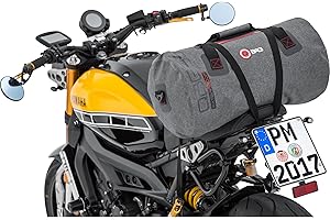 ‎QBAG QBAG Hecktasche Motorrad Motorradtasche Hecktasche/Gepäckrolle wasserdicht 10, Netzinnentasche, inklusive anklickbaren Schultergurt, widerstandsfähig, reißfest, Grau, 35 Liter