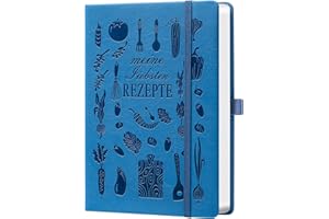 ‎HWXBEN Rezeptbuch A5 Hellblau – Leeres Rezeptbuch zum Selberschreiben – Notizbuch für Lieblingsrezepte mit Inhaltsverzeichnis, Registerseiten & viel Platz – Ideal zum Verschenken an Kochliebhaber