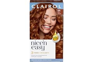 Clairol Nice'n Easy Crème, Natural Looking Oil Infused Permanent Hair Dye, 6R Light Auburn, Packaging May Vary