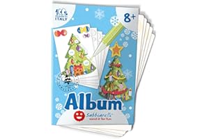 Sabbiarelli Sand-it For Fun - Album Albero di Natale 3D - Crea una Decorazione Natalizia tridimensionale da Colorare con Sabbia Colorata (non inclusa), Lavoretti di Natale Bambini 8+