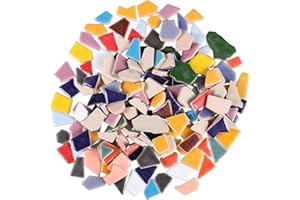 EXCEART Pietre a mosaico per fai da te, 200 g, in ceramica, rotte, patatine in ceramica, piastrelle smaltate, per fai da te, decorazione per la casa () mosaico, per il fai da te