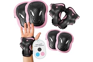 Niftii Kids Knee Pads, Wrist Pads and Elbow Pads Protective Gear Set - 6 in 1 Adjustable Wrist Guards for Skating, Biking, Scooter, and Outdoor Sports, Toddler & Youth Safety Protection Gear