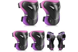 YooxArmor Adjustable Kids/Toddler/Children Knee Pads Elbow Pads Wrist Guards Set for 3-6-13 Years Boys Girls,Child Safety Protective Gear Set for Roller Skates,Bike,Cycling, Skateboard, Scooter