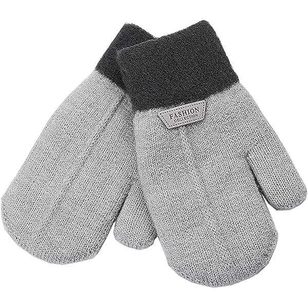 QKURT 3 Paar Kinder Handschuhe - Warme Thermohandschuhe Mit Hasenmuster 4-12 Jahre
