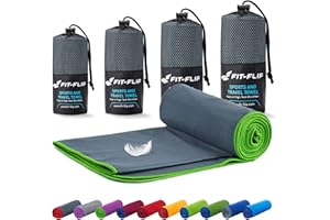 Fit-Flip Serviette Microfibre – Disponibles dans Toutes Les Tailles / 18 Couleurs – Ultra-légères, compactes et Rapidement sèches – la Serviette de Sport et Serviette Voyage Parfaite