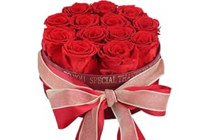 Kalolary 13 szt. zakonserwowanych róż, świeże wieczne róże w pudełku, które przetrwają lata, wieczne kwiaty na zawsze do dostawy, idealne na Boże Narodzenie, Walentynki, urodziny, Dzień Matki