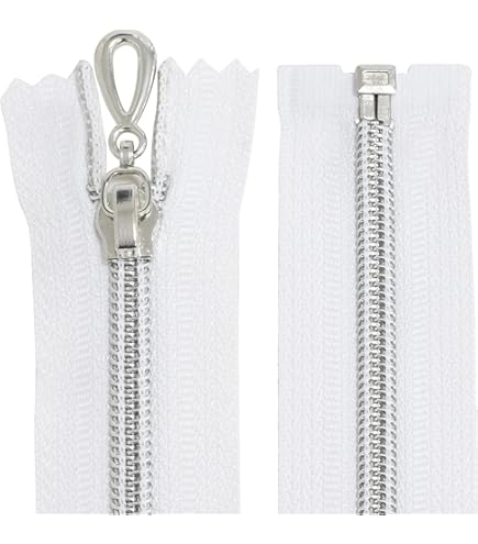 5 Cerniere Lampo Metalliche ByaHoGa 35cm - Per Borse Fai Da Te E Cucito (Argento Bianco) - Foto 9