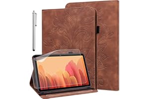 GLANDOTU Funda para Lenovo Tab M10 HD 2nd Gen TB-X306F/TB-X306X con Protector de Pantalla y lápiz Capacitivo, Ultrafina PU Titular de la Pluma Standing Billetera Cover, marrón