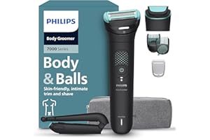 ‎PHILIPS Philips Bodygroom Series 7000 – Trimmer für Männer, flexiblem 2D-Scherkopf Dreifachschutz -austauschbare Scherköpfe, Nutzung im Intimbereich, 100% duschfest, 120 Min. Laufzeit, Modell BG7480/15