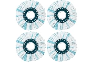 LCXCXY 4 Pièces pour Leifheit Têtes de Rechange, Compatible pour Leifheit Clean Twist Disc Mop, Système à Fibres Balai pour leifheit Serpillière Franges de Remplacement, pour Tous Types de Sols