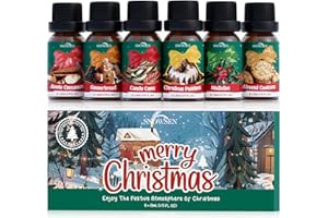SNOWSEN Weihnachten Ätherisches Öle Set, Ätherische Öle für Diffuser, Duftöl Geschenkset, Seifenduftöl - Apfel-Zimt, Lebkuchen, Zuckerstangen, Weihnachtspudding, Mistelzweig, Mandelkekse