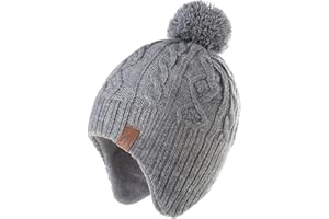 AHAHA Cappello Bambino Invernale con Pompon Berretti Bambini Morbido e Caldo Berrette Bambino